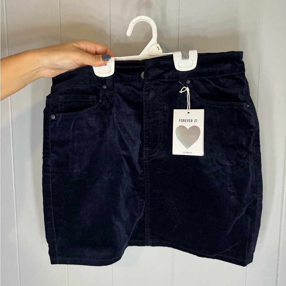 Forever 21 suede blue mini skirt, Corduroy mini skirt